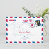 セントルイス ミズーリ & イギリス エアメール 結婚式 御礼 招待状 (スタンド正面)