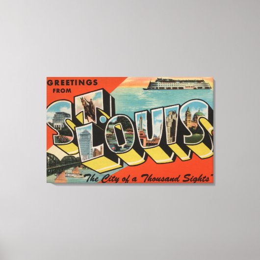 セントルイス,ミズーリ – ラージレターのシーン2 キャンバスプリント (正面)