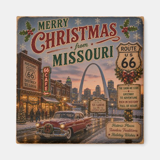 セントルイス ルート66 クリスマス キープサケ マグネット (正面)
