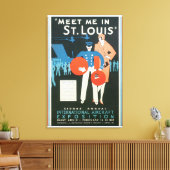 セントルイス・ヴィンテージ旅行のポスター作品で私に会う キャンバスプリント (インサイチュ (リビング))
