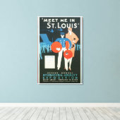 セントルイス・ヴィンテージ旅行のポスター作品で私に会う キャンバスプリント (インサイチュ (ウッドフロア))