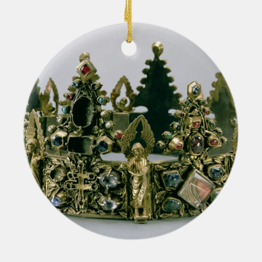 セントルイス、13世紀(銀金メッキの王冠 セラミックオーナメント (裏面)