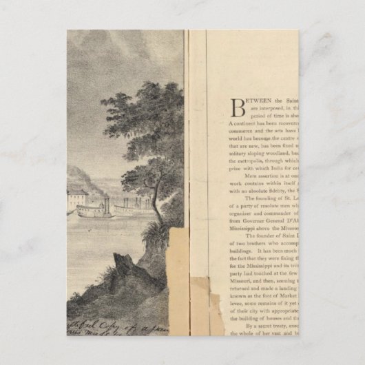セントルイス、1832年 ポストカード (正面)