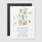 セントルシアのデスティネーション・ウェディングのSave the Date (正面/裏面)