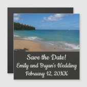 セントルシアのビーチのトロピカルな休暇の風景 (正面/裏面)