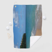 セントルシアのビーチのトロピカルな休暇の風景 ゴルフタオル (インサイチュ)