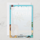 セントルシアのレトロホリデーポスターアート シーズンカード (裏面)