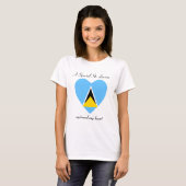 セントルシアの国旗スイートハートTシャツ Tシャツ (正面フル)