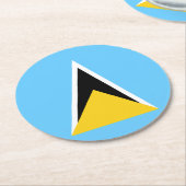 セントルシアの国旗 ラウンドペーパーコースター (アングル)