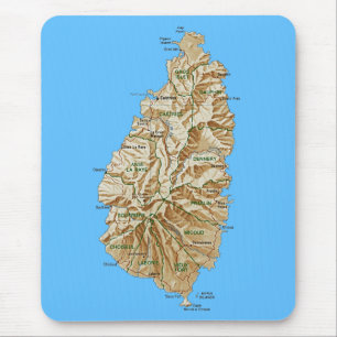 セントルシアの地図のマウスパッド マウスパッド