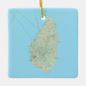 セントルシアの地図クリスマス セラミックオーナメント (正面)