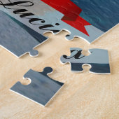 セントルシアの微笑み国旗 ジグソーパズル (側面)