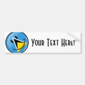 セントルシアの微笑み国旗 バンパーステッカー (正面)