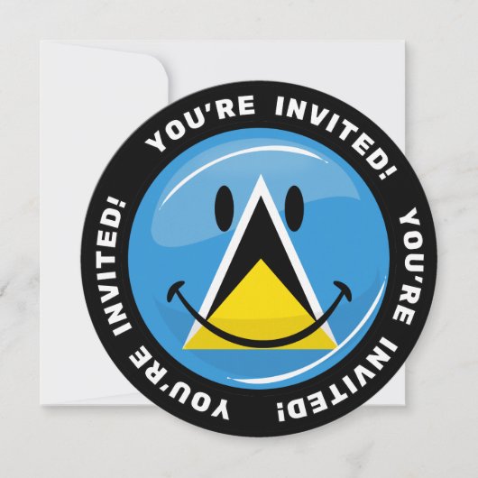 セントルシアの微笑み国旗 招待状 (正面)