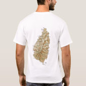 セントルシアの旗および地図のTシャツ Tシャツ (裏面)
