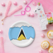 セントルシアの旗 ペーパープレート (パーティー)