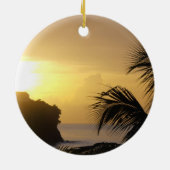 セントルシアの日没のオーナメント セラミックオーナメント (裏面)