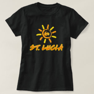 セントルシアの明るい黄色とオレンジ Tシャツ