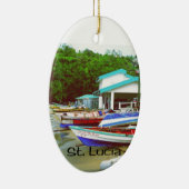 セントルシアの漁村 セラミックオーナメント (右)