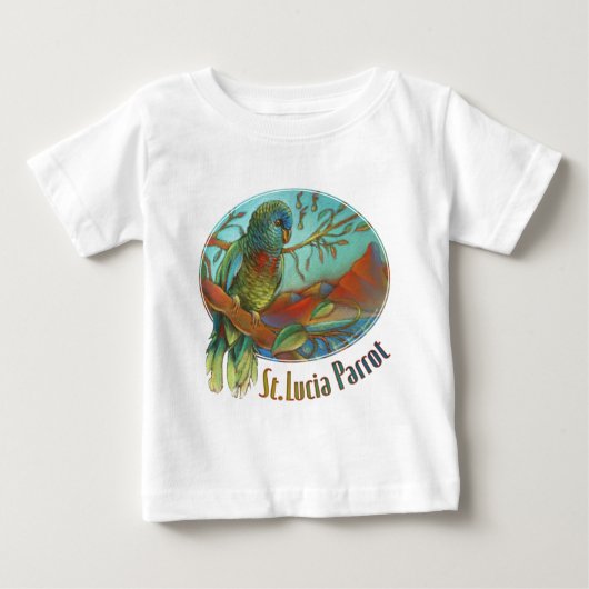 セントルシアの熱帯オウム ベビーTシャツ (正面)