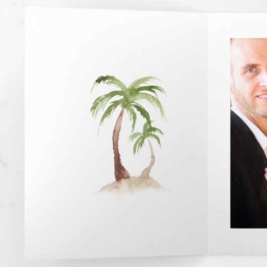 セントルシアの目的地の結婚式の写真 三つ折りカード (内部最初)