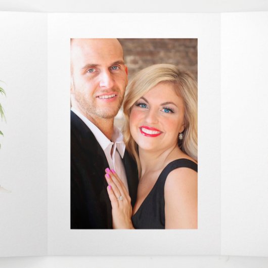 セントルシアの目的地の結婚式の写真 三つ折りカード (内部中)