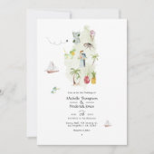 セントルシアの目的地の結婚式の写真 招待状 (正面)