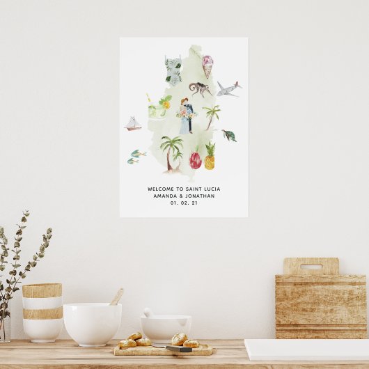 セントルシアの目的地の結婚式へようこそ ポスター (キッチン)