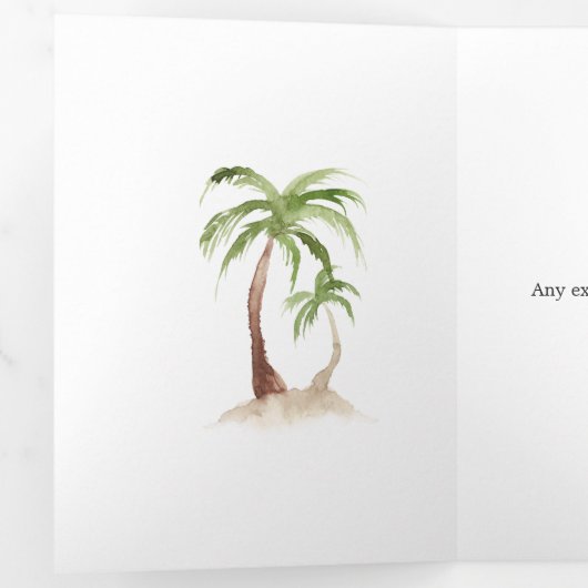 セントルシアの目的地の結婚式 三つ折りカード (内部最初)