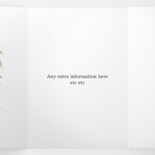 セントルシアの目的地の結婚式 三つ折りカード (内部中)