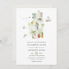 セントルシアの目的地の結婚式 招待状