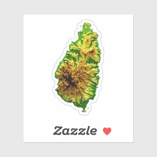 セントルシアの緑の地図 シール (シート)