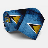セントルシアの黒くグランジな旗 ネクタイ (ロール)
