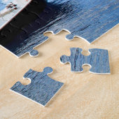 セントルシアのPitonsの前の高速モーターボート ジグソーパズル (側面)