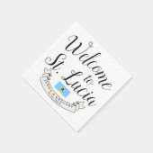 セントルシアへようこそ |宛先の結婚式のお願い スタンダードカクテルナプキン (角)