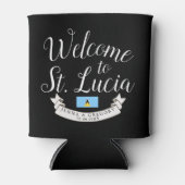 セントルシアへようこそ |宛先の結婚式のお願い 缶クーラー (正面)