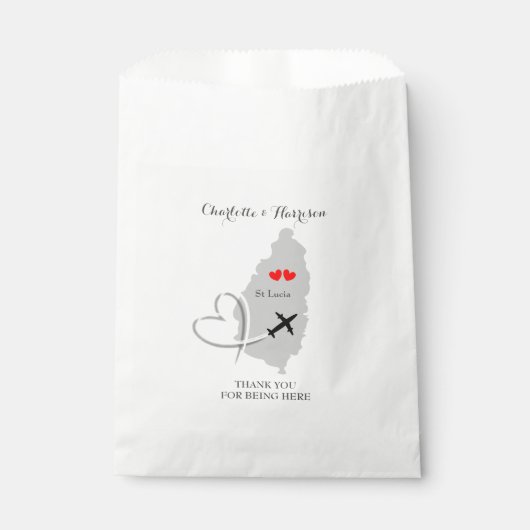 セントルシアウェディングお祝い フェイバーバッグ (正面)