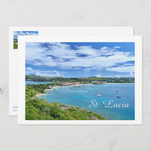 セントルシアカリブので大西洋と出会う場所 (正面/裏面)