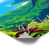 セントルシアカリブのヴィンテージ旅行イラストレーション ポスター (角)