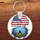 セントルシアサンルチアンアメリカンUSAツリールーツ キーホルダー (正面)