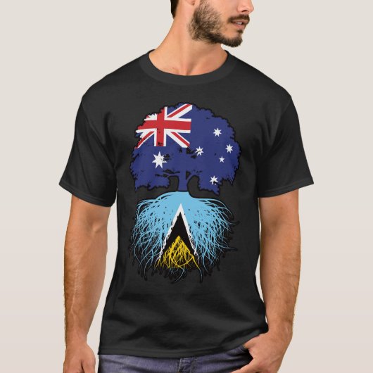 セントルシアサンルチアンオーストラリアツリー Tシャツ (正面)