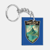 セントルシアザピトントラベルアートヴィンテージ キーホルダー (正面左)