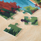 セントルシアザピトントラベルアートヴィンテージ ジグソーパズル (側面)