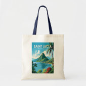 セントルシアザピトントラベルアートヴィンテージ トートバッグ (正面)
