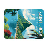 セントルシアザピトントラベルアートヴィンテージ マグネット (横)