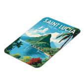 セントルシアザピトントラベルアートヴィンテージ マグネット (左側)