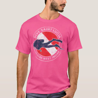 セントルシアスキューバダイブフラッグダイビングウォー Tシャツ