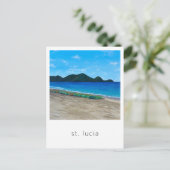 セントルシアビーチと。旅行はがき ポストカード (スタンド正面)