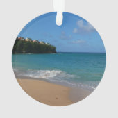 セントルシアビーチトロピカルバケーションランドスケープ オーナメント (裏面)