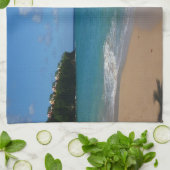 セントルシアビーチトロピカルバケーションランドスケープ キッチンタオル (折り畳み)